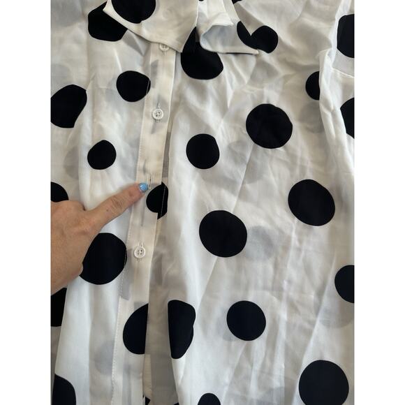 Eloquii Bow Front Polka Dot Blouse 18 Secretary Retro Pinup Career Feminine - Picture 7 of 9
